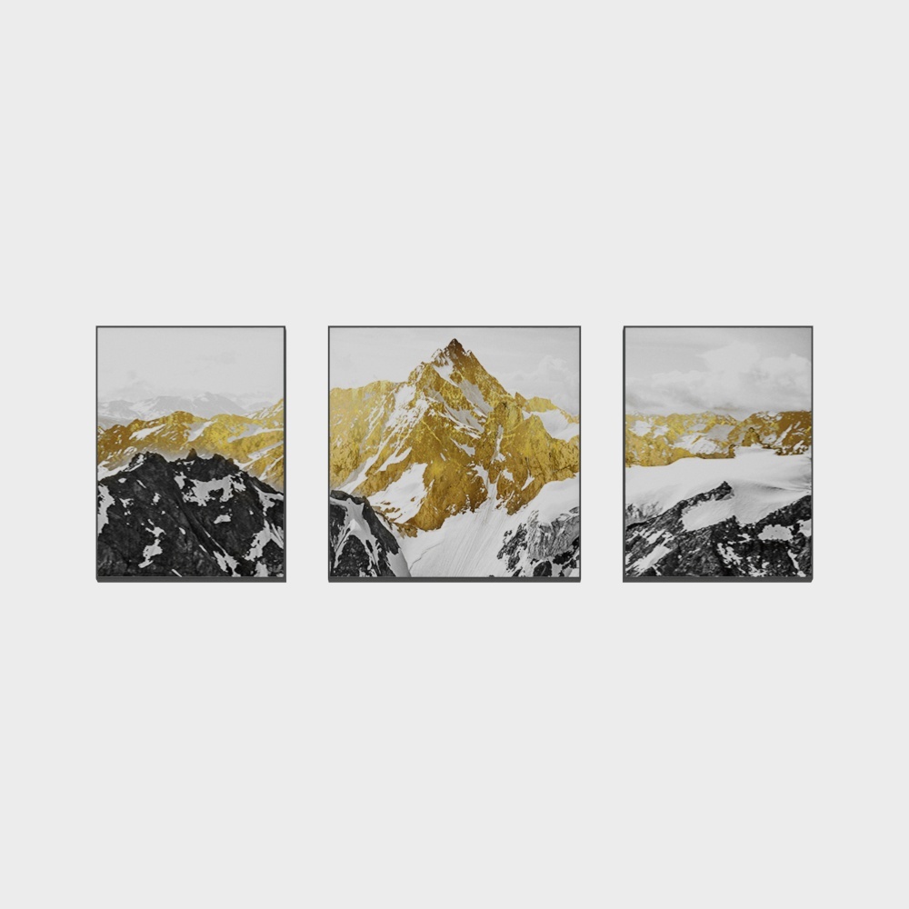 罗尚-新中式-客厅卧室装饰画-新中式山水画3D模型