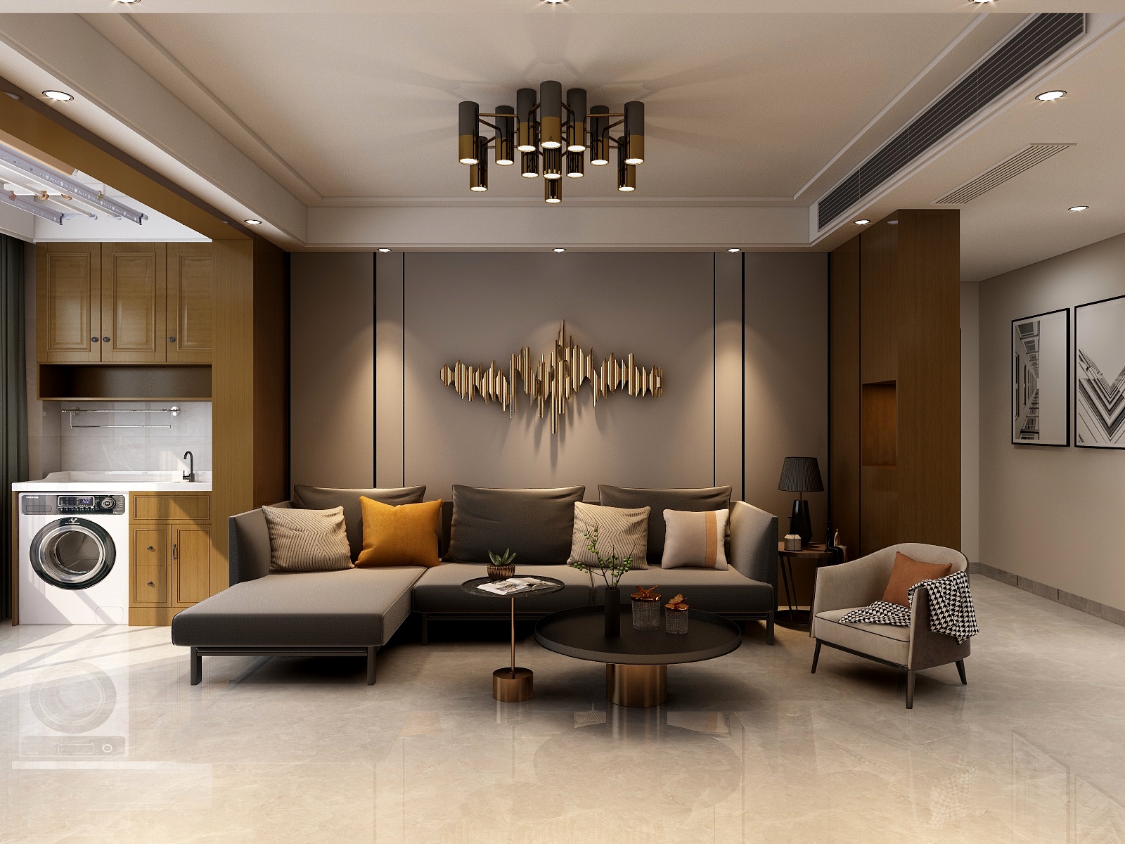 STARS星空设计-122方现代简约两厅三居装修效果图