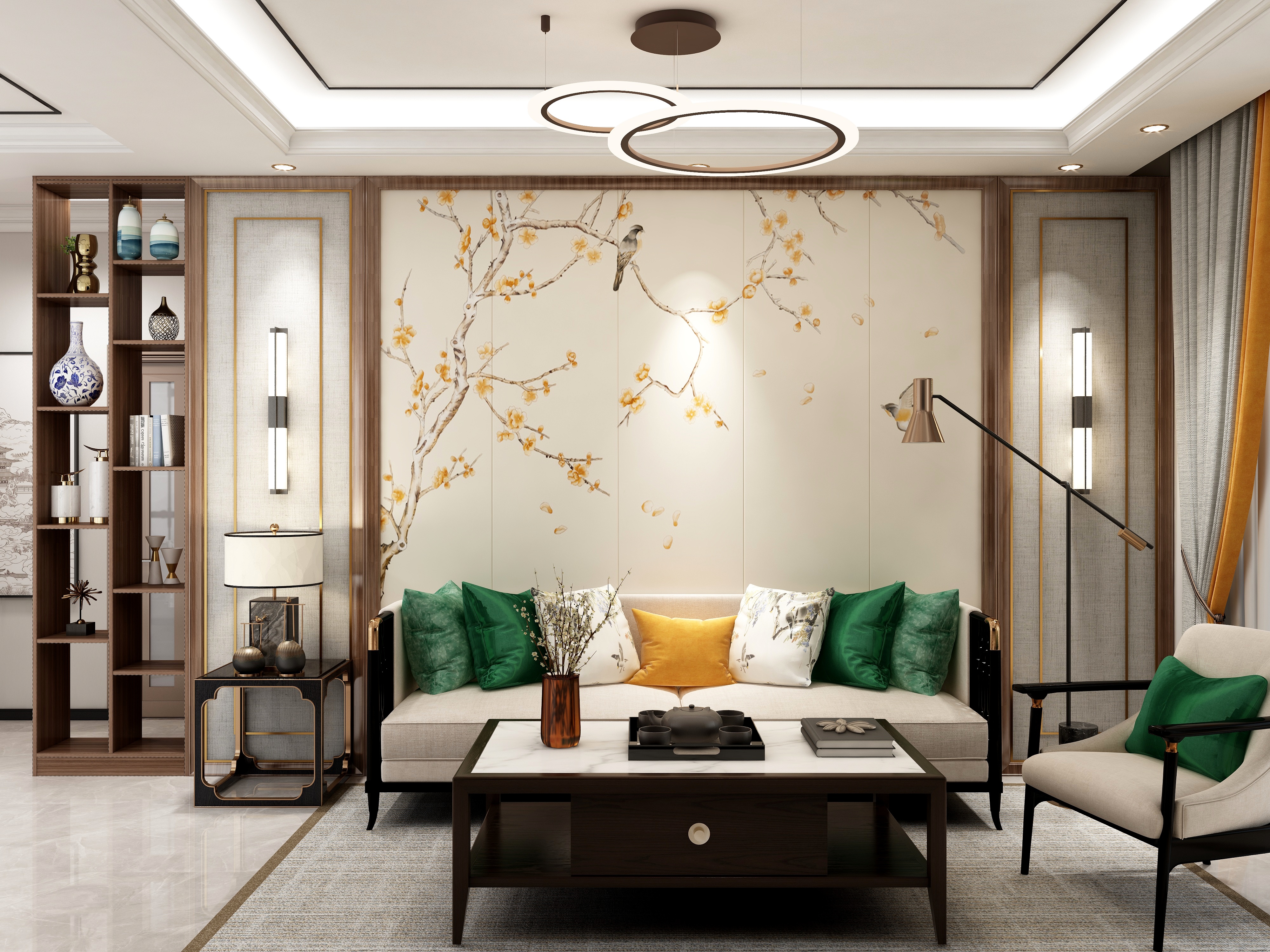 刘春伟-【秋雅】新中式小三居装修效果图