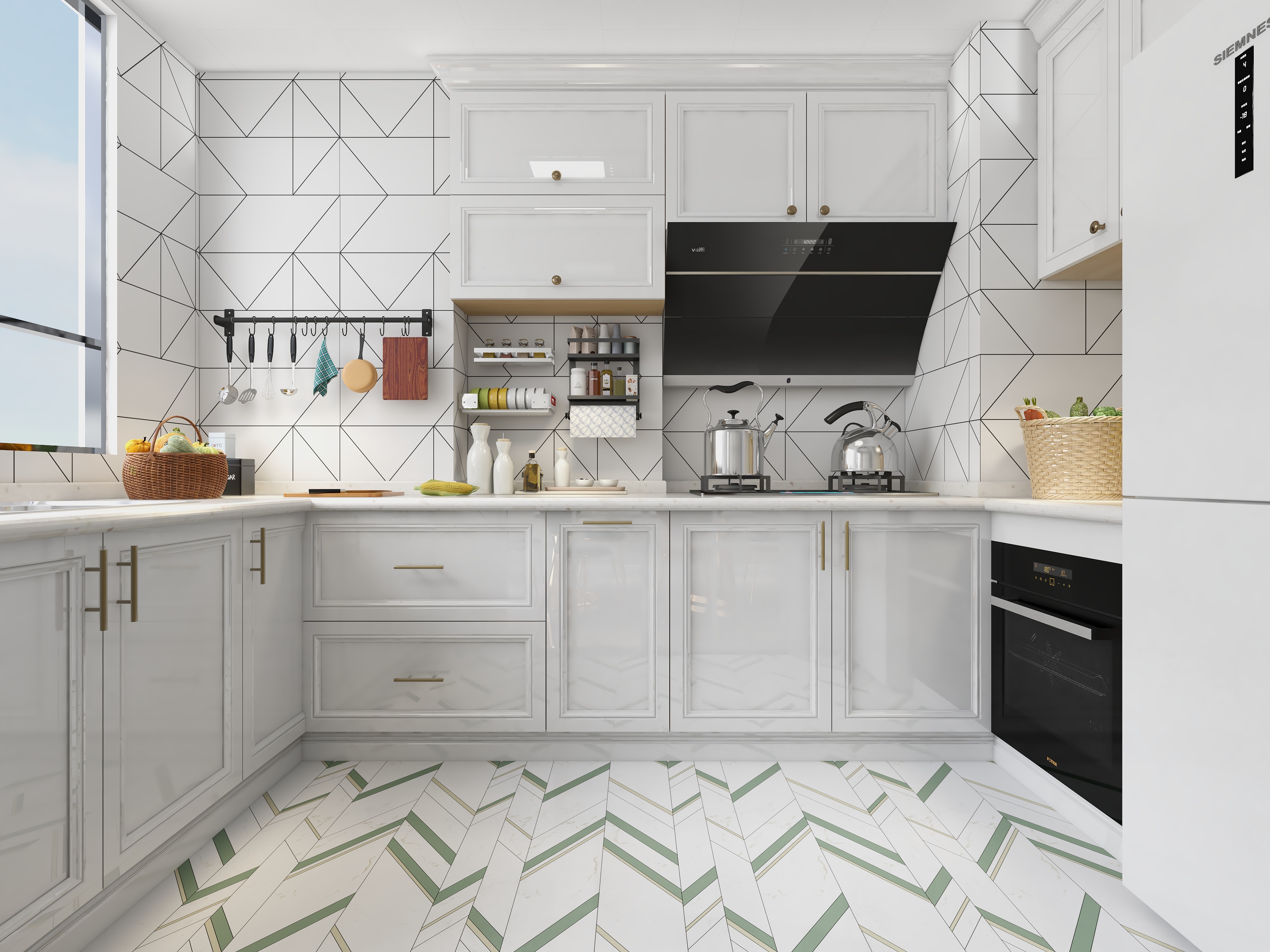 王思力-四居室轻奢清新风格装修效果图