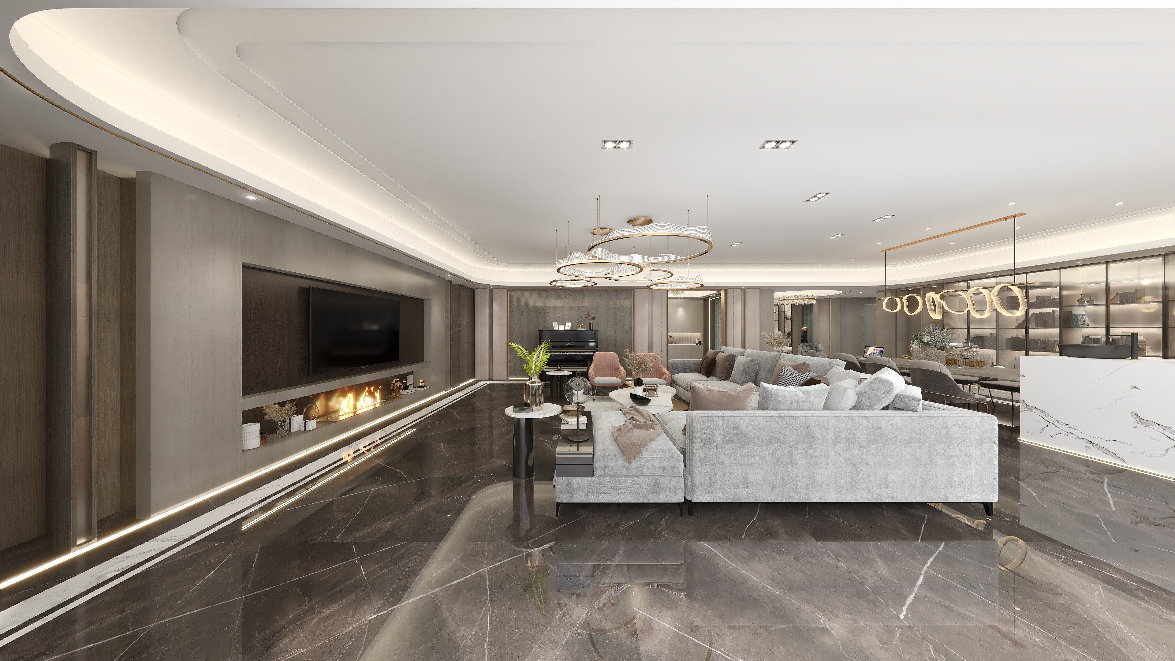 安邸家居设计工作室-【现代轻奢】-广东王先生450㎡大平层四房-装修设计方案