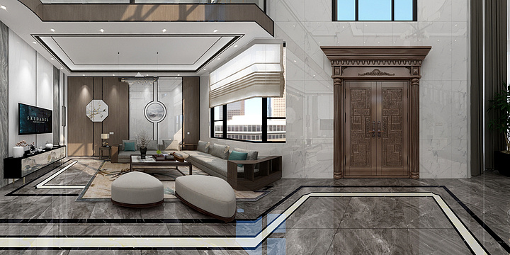 龙王别墅设计-新中式-装修设计方案