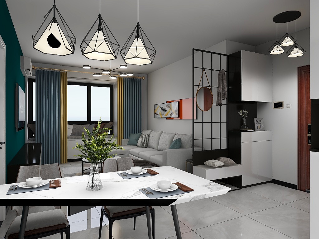 卯年酉月-鸿坤·原乡溪谷客厅图纸-装修设计方案