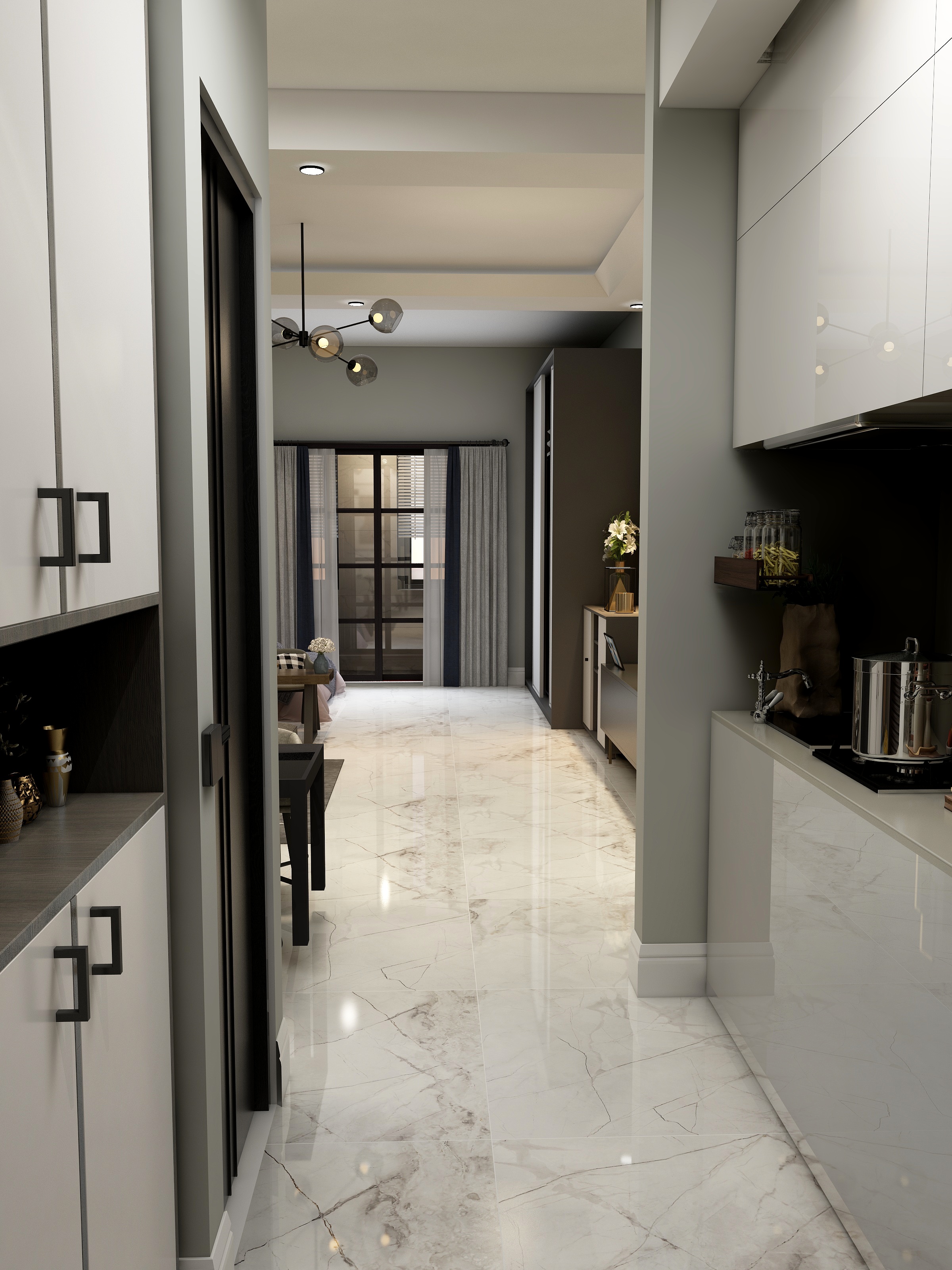 Jgamo-单身公寓平面框架图-装修设计方案