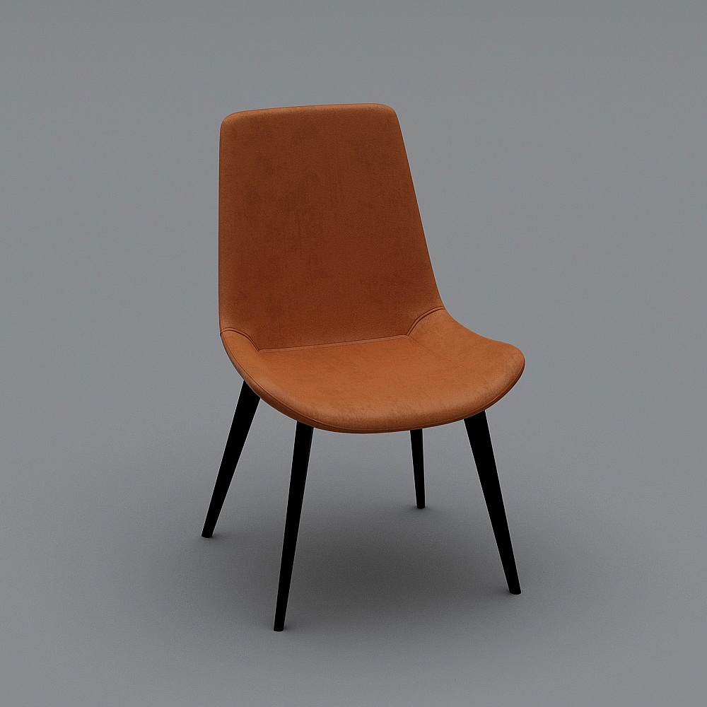 橙色餐椅3D模型
