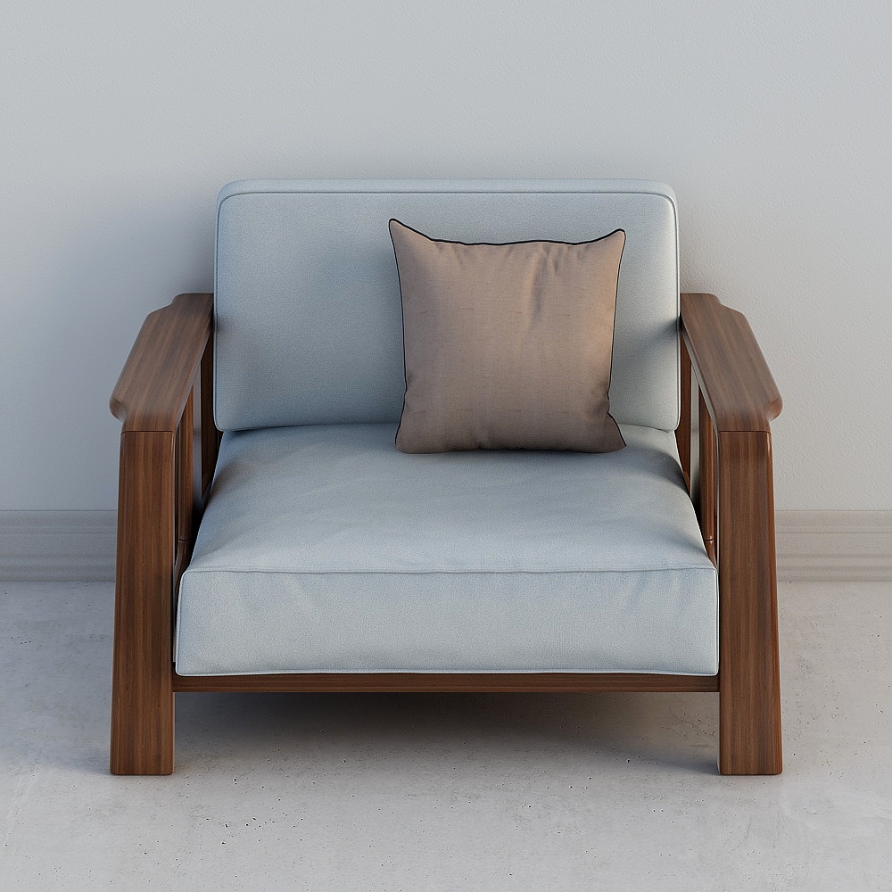 华松居-美式北美系列301-66沙发单人位3D模型