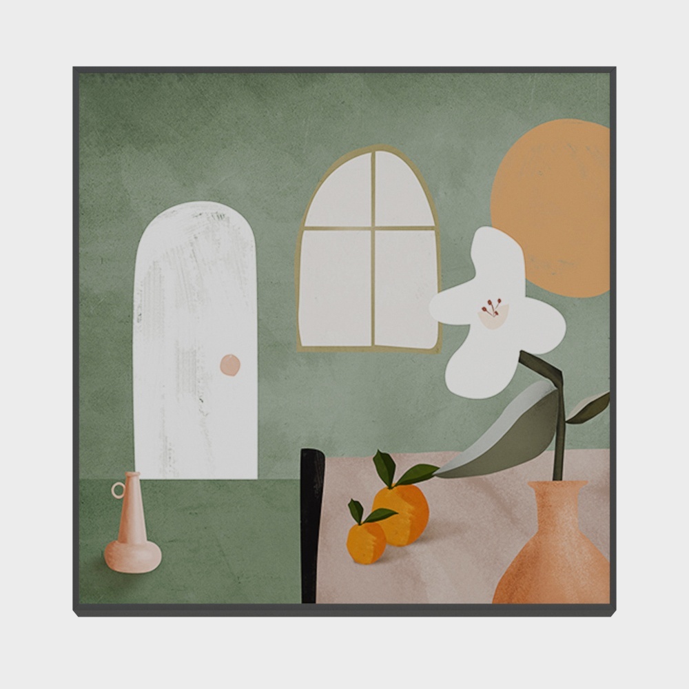 罗尚-现代风-客厅卧室装饰画-甜橙心情3D模型