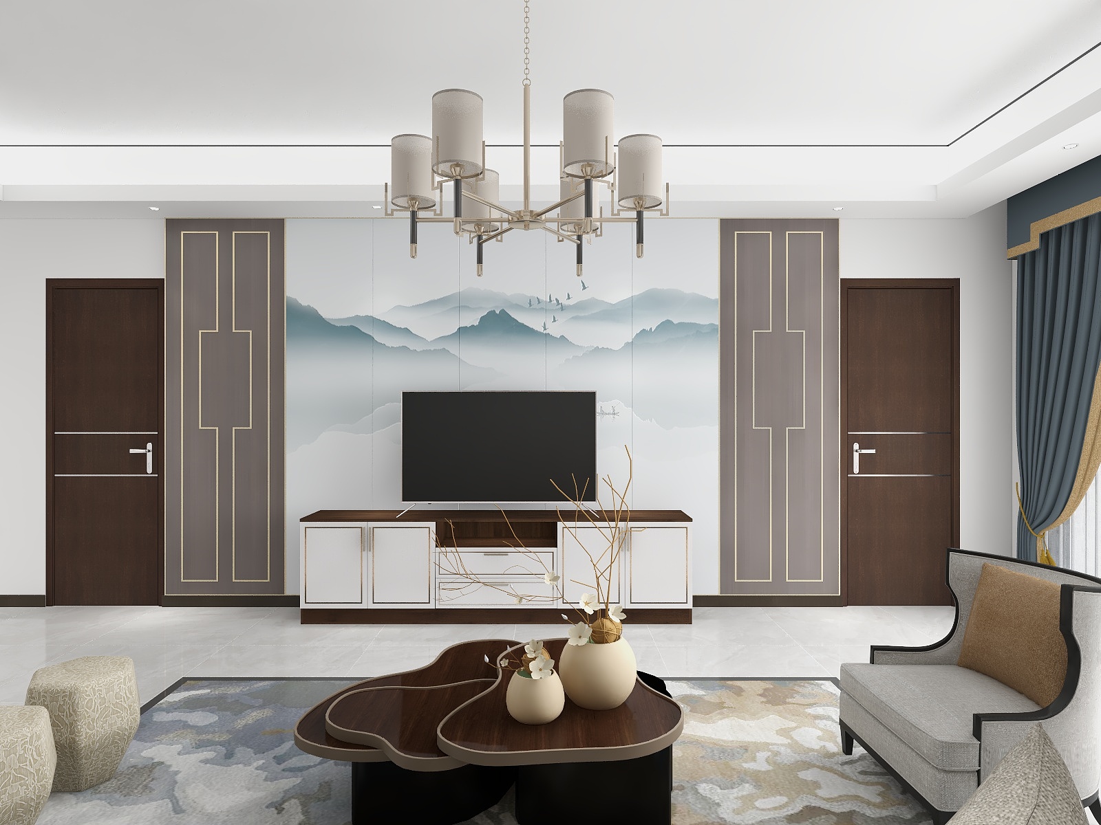 Mhome有家設計-钟落潭三居室（新中式）-装修设计方案