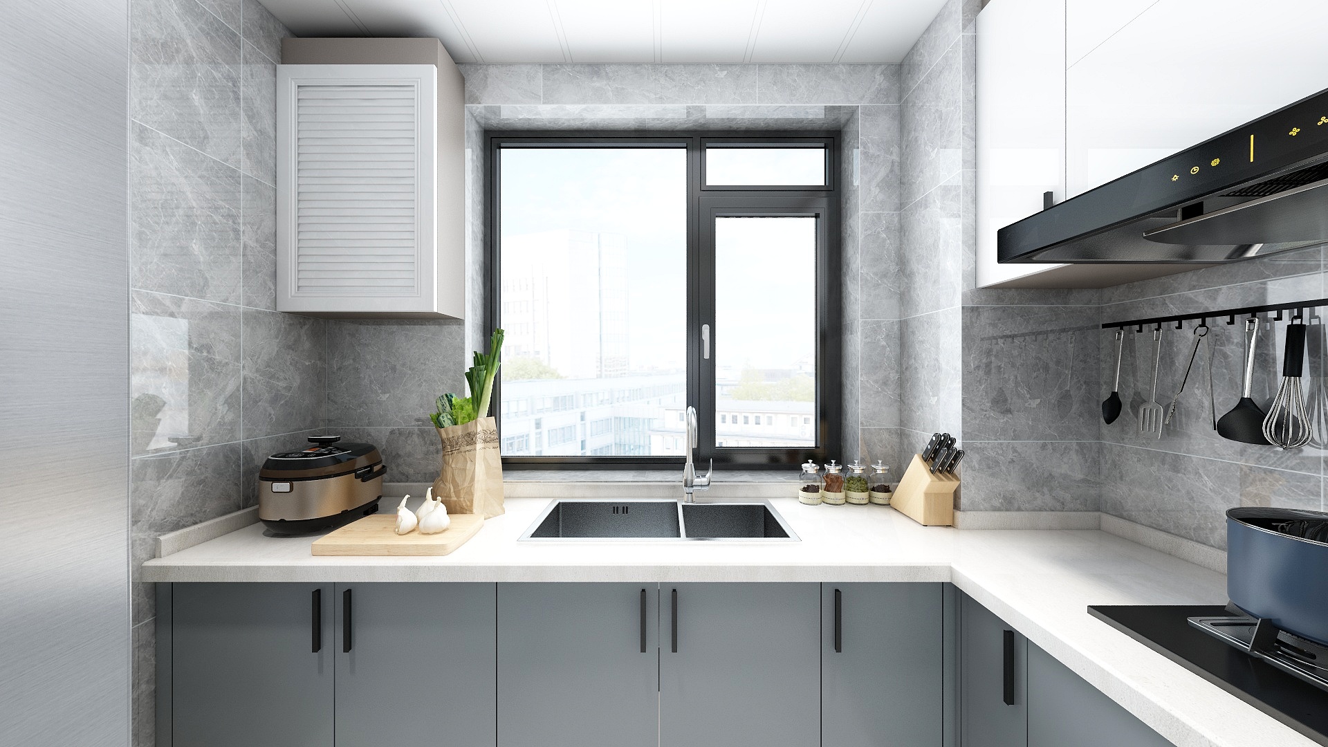 刘安明-现代轻奢四居室黑白灰和苑装修效果图