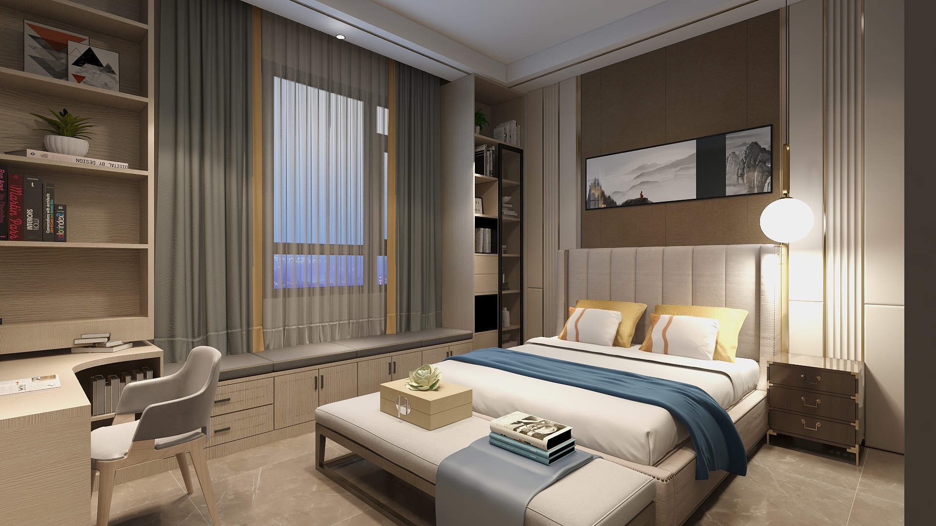 甄好设计工作室-13别墅一楼主卧室-装修设计方案