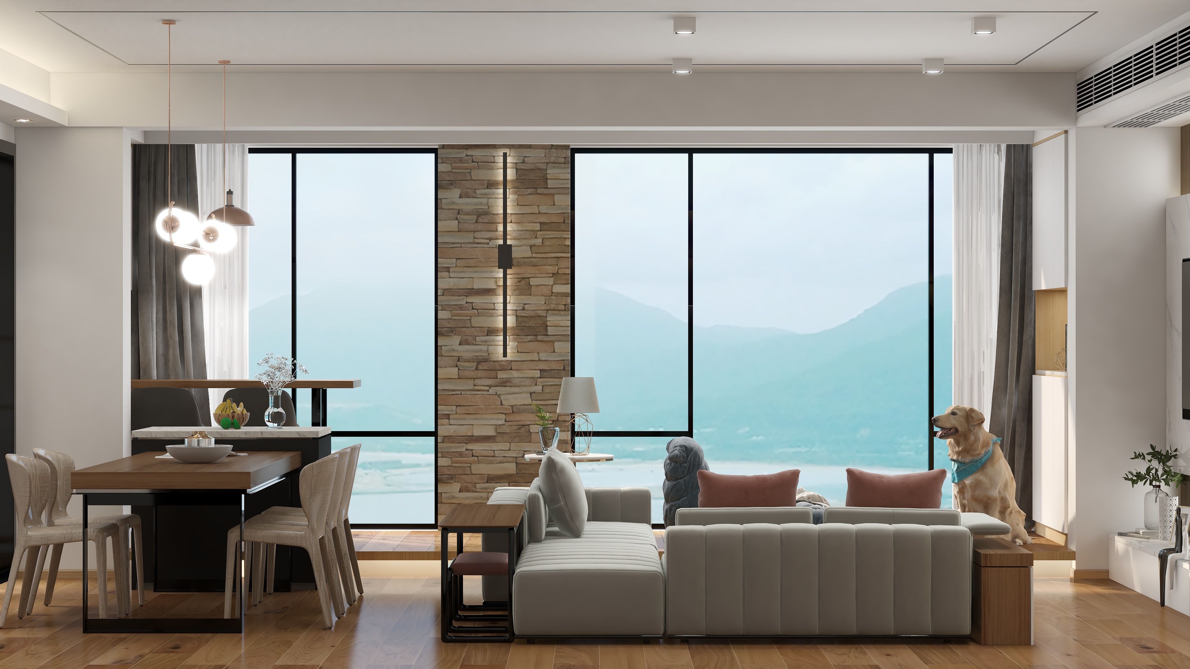 陈建伟-普华浅水湾澜园-原木简约装修效果图