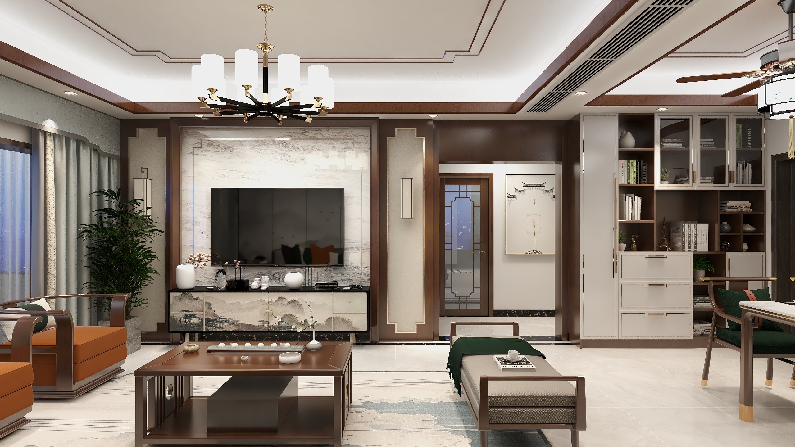 襄阳整家定制-766-中式1-装修设计方案