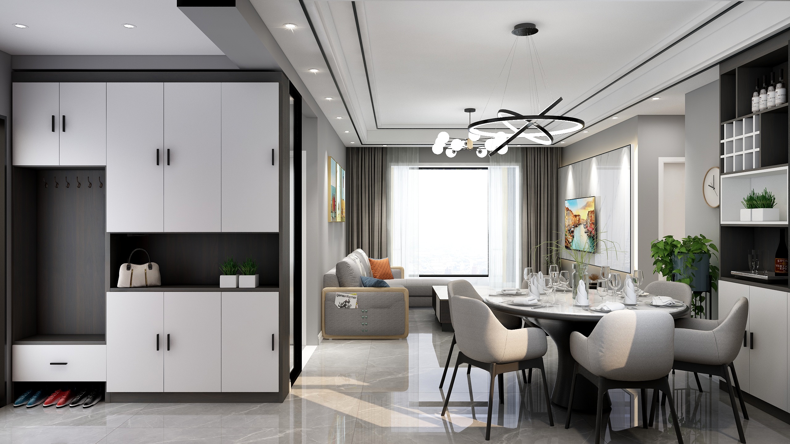 美家装饰工程公司-汉城时代现代风格12号楼109平3居-装修设计方案