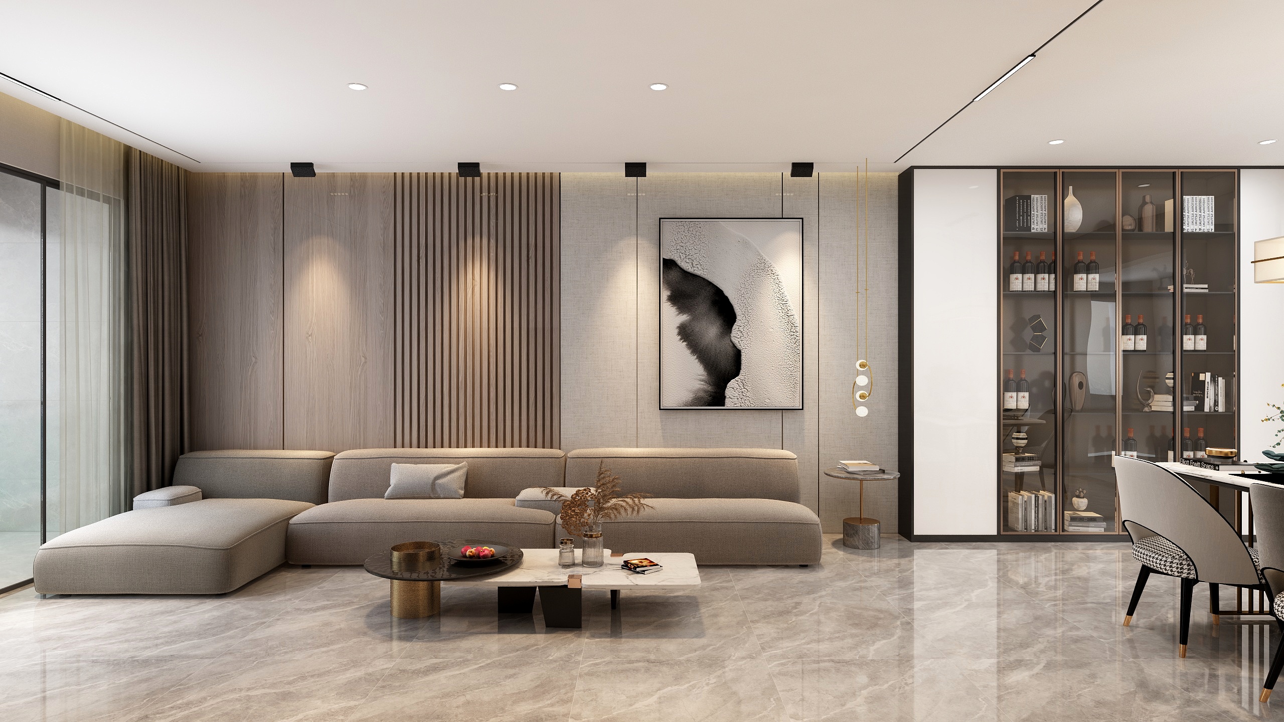 STARS星空设计-95方现代轻奢两厅三居装修效果图