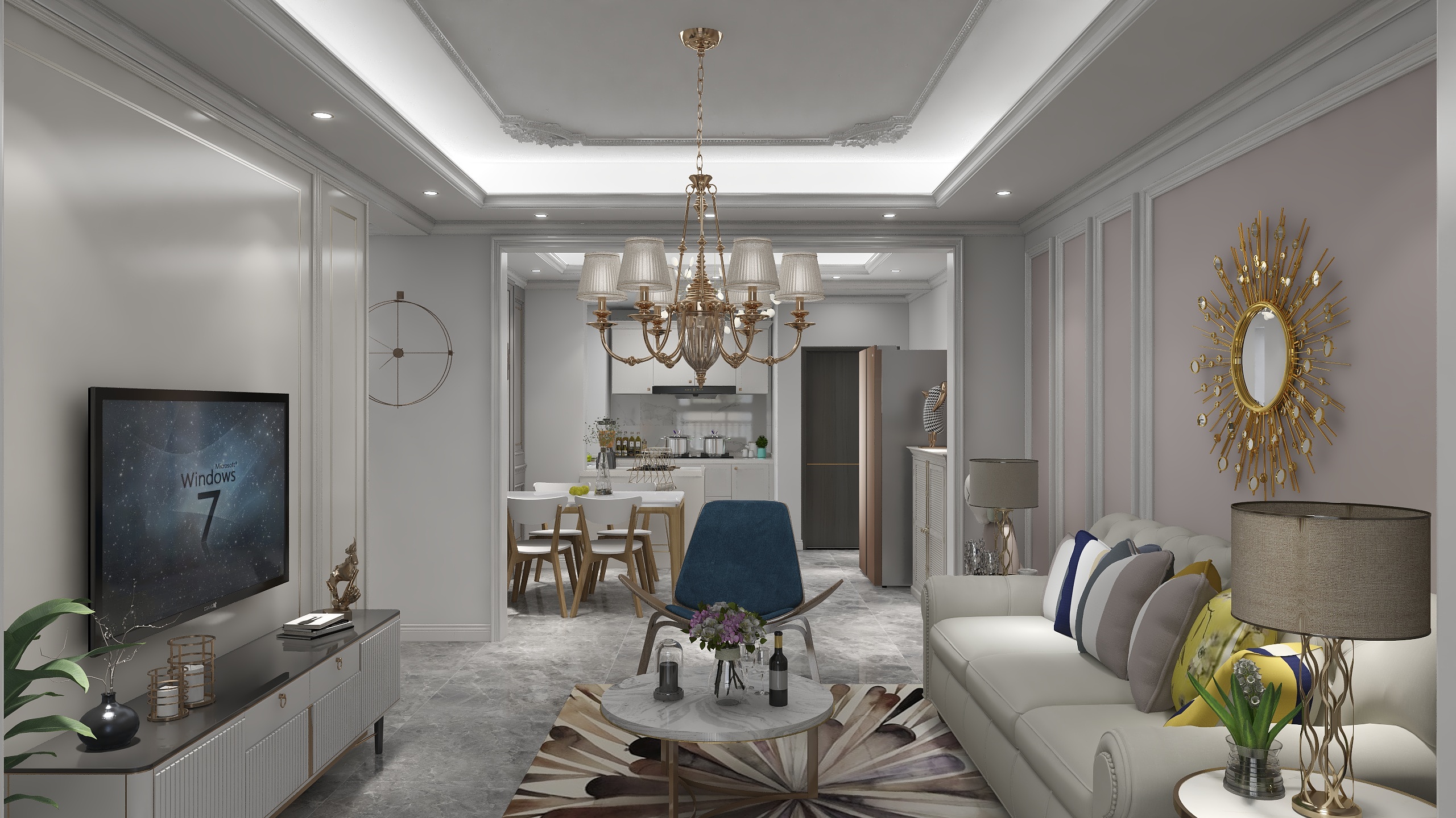 艺舍效果图表现-海伦国际法式轻奢103㎡-装修设计方案