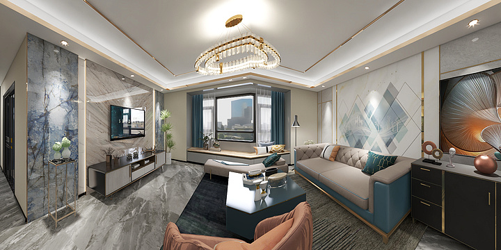 設計刘千-现代轻奢风150平米四居平层-装修设计方案