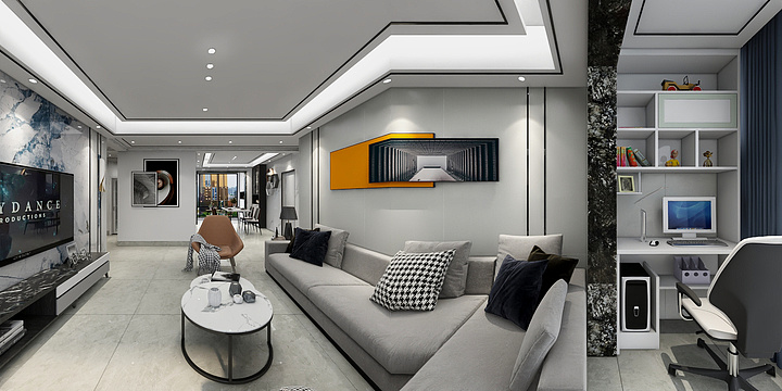 爱家装饰唐设计师-苏城45#杨女士雅居效果图(现代简约风格)-装修设计方案