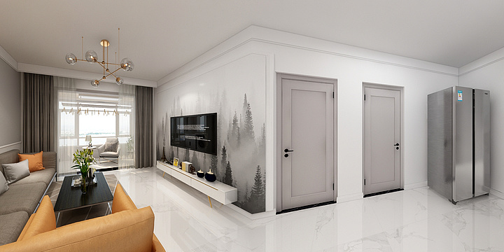 九鵬設計-壹号工匠全屋定制—城南100m²-装修设计方案