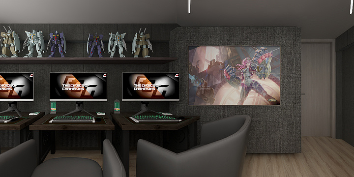 念卿效果图-汉莫尼软装电竞室-装修设计方案