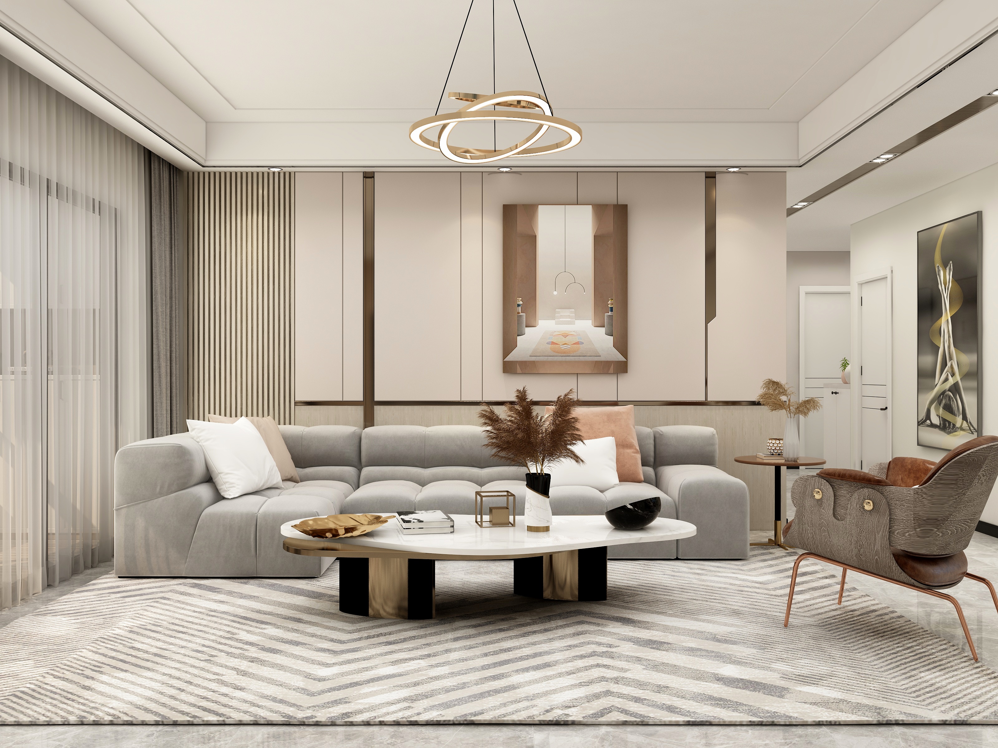 张旭-『三代同堂』|平层150平现代四房装修效果图