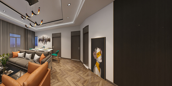 设计师老井-瑞和园89.50㎡B户型3室2厅1卫-装修设计方案