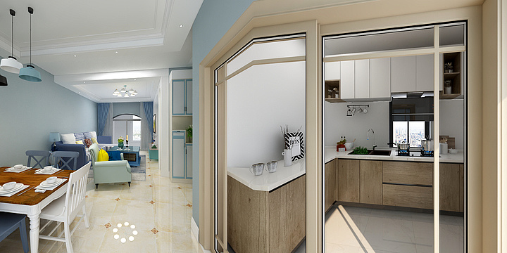 凉风设计-学府94方-装修设计方案