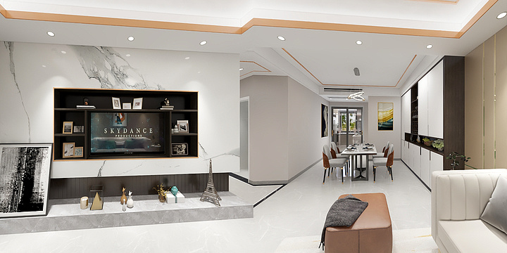 憶靈魂海-吾悦128（C-3）户型-轻奢-装修设计方案