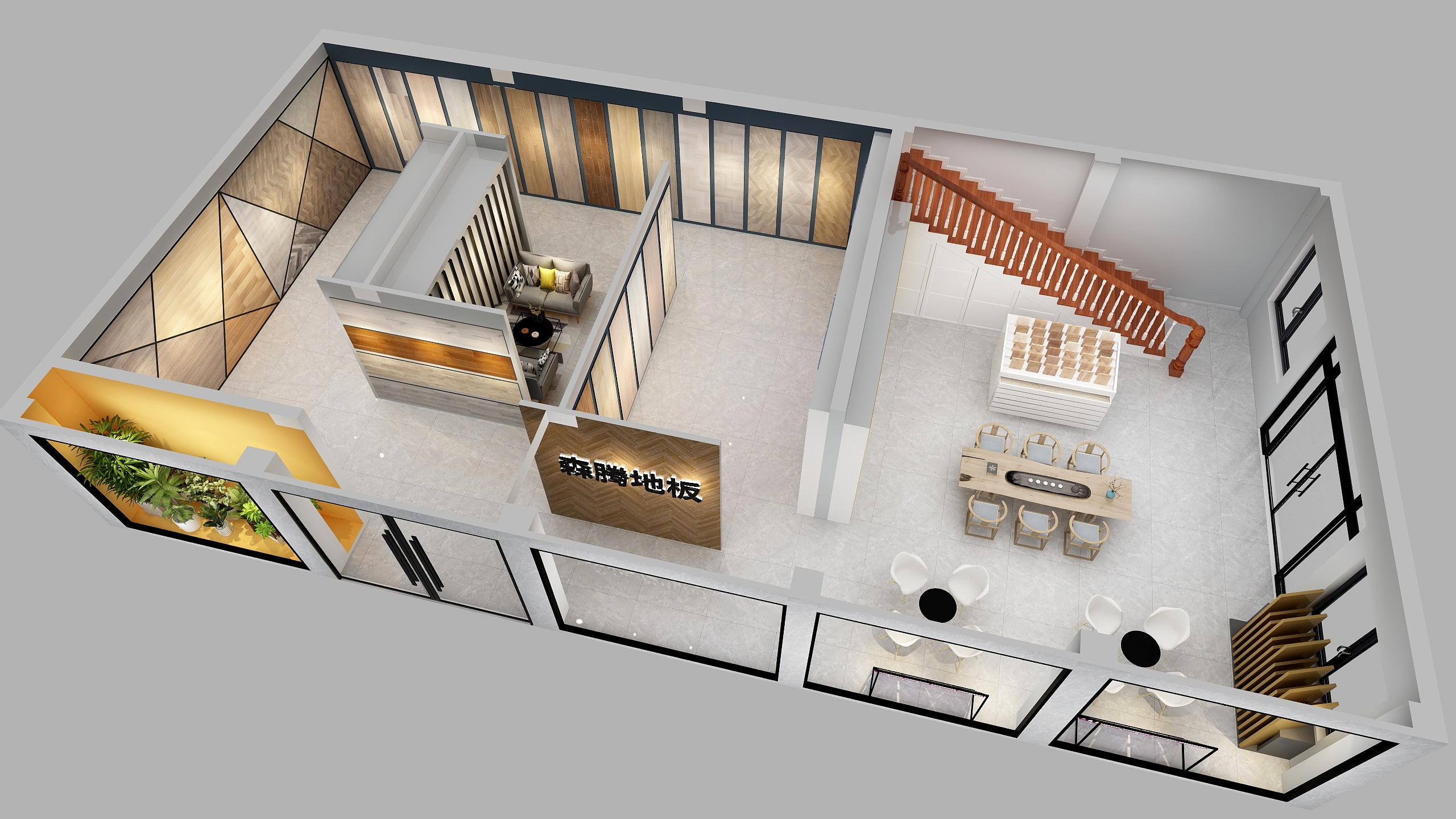 设计师|春雨-地板展厅-改-装修设计方案