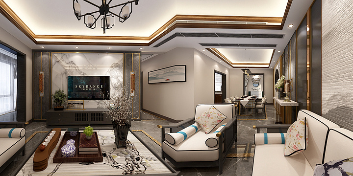 Monkey孙丽亚-遵义·盛世豪庭样板房（新中式）-装修设计方案