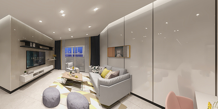 赵志强-德信海德公园83.00㎡A2’3室2厅1卫1厨-装修设计方案