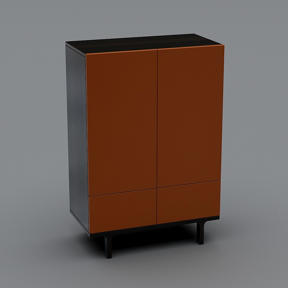 橙色边柜3D模型