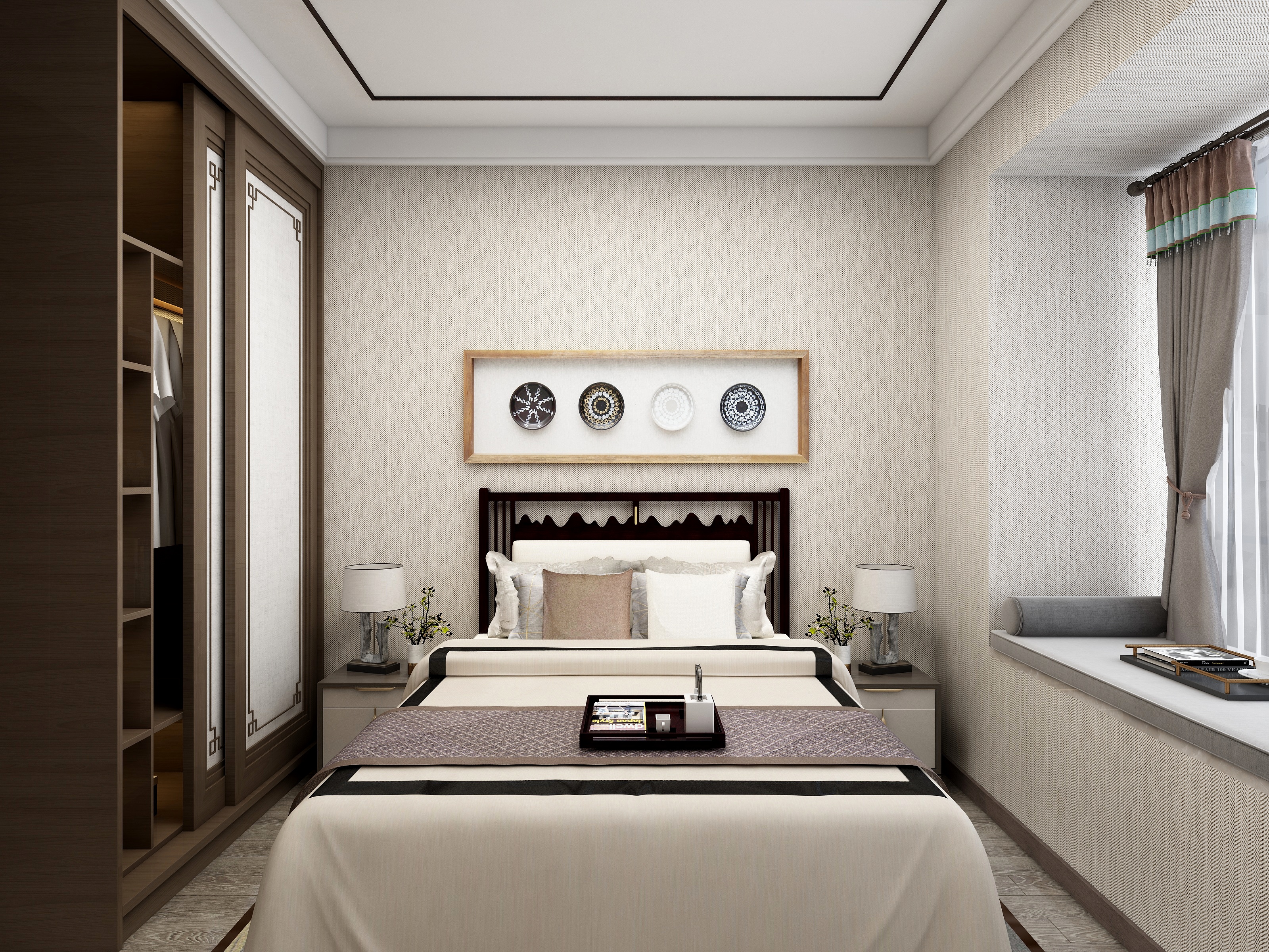 张煜强煜境设计-《前行》一90平米楼顶复式新中式四房装修效果图