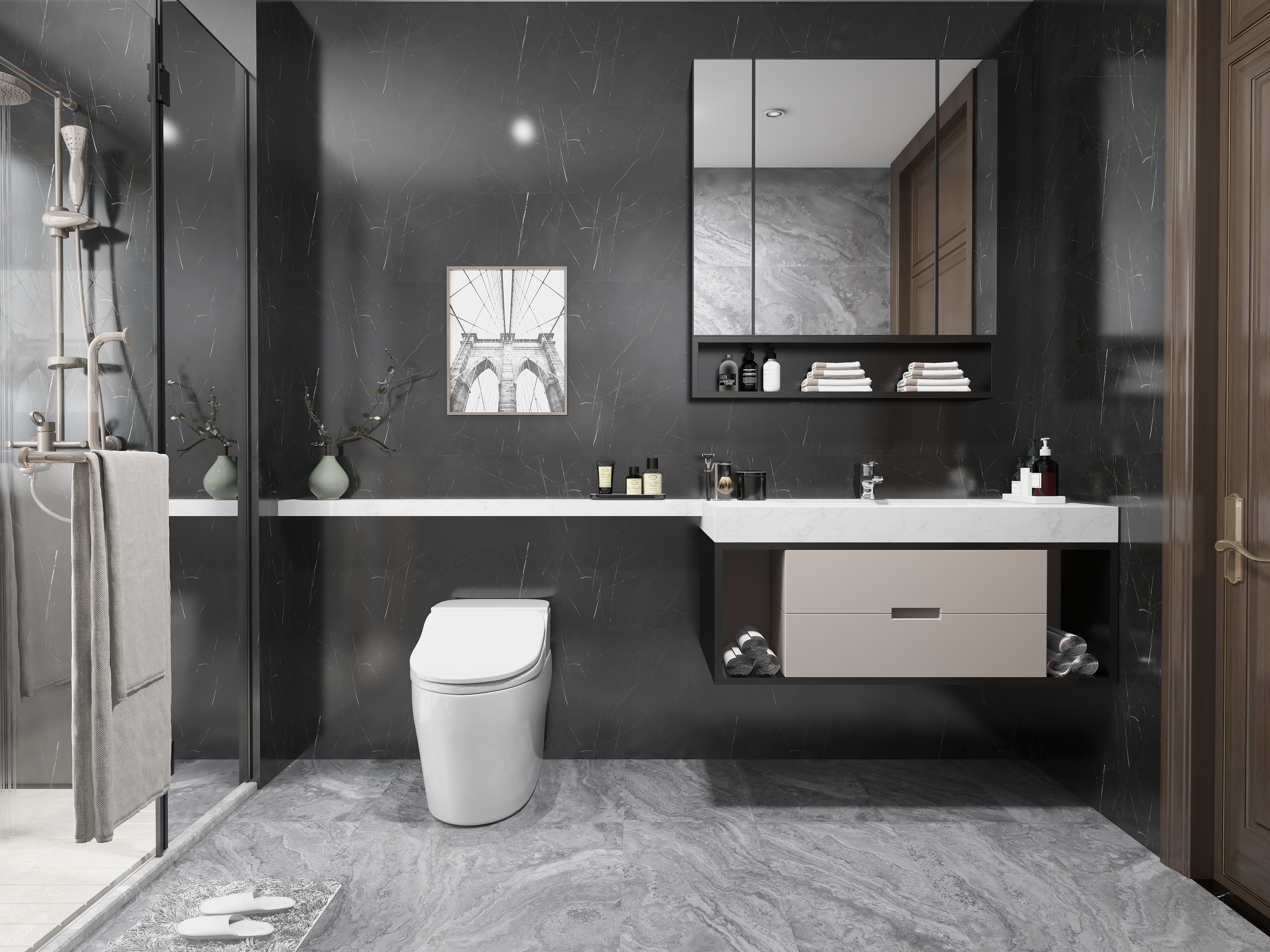 酷渲染Master-211方现代中式全屋【酷渲染Master】装修效果图