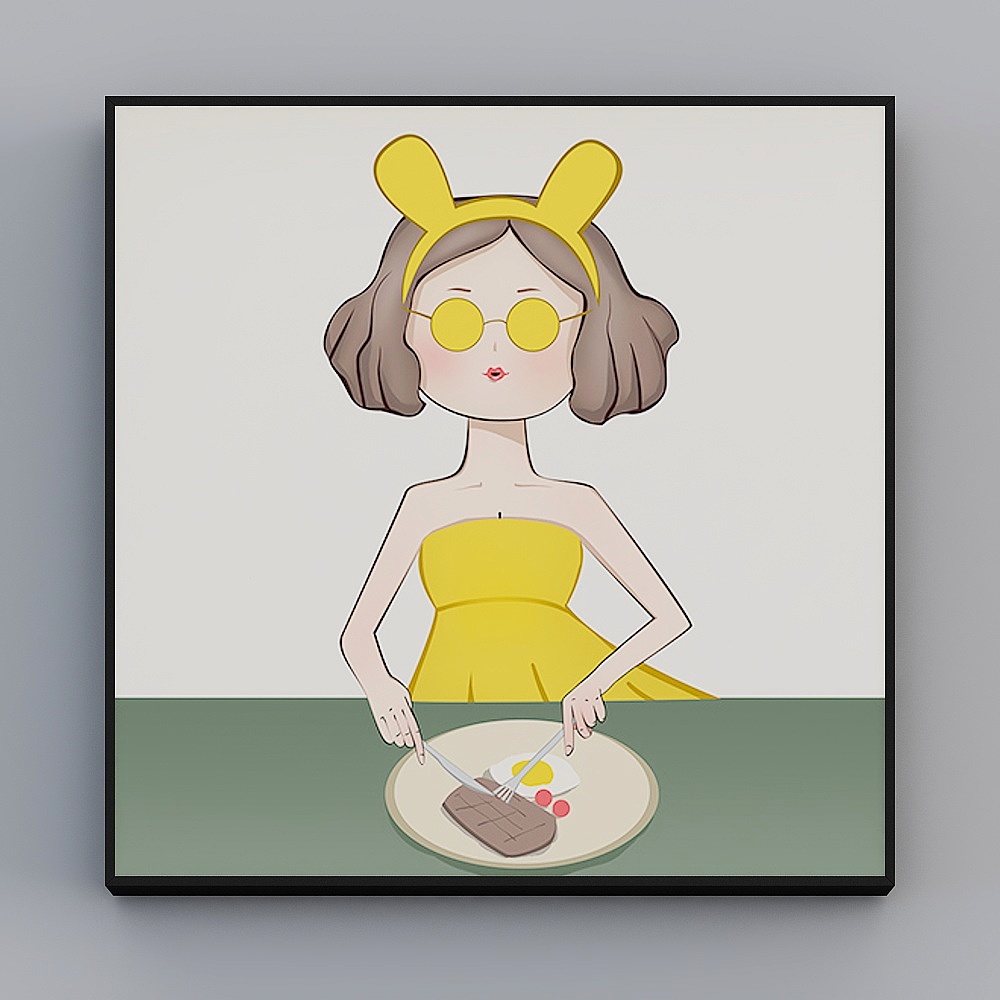 罗尚-现代风-客厅卧室餐厅装饰画-精致女孩
