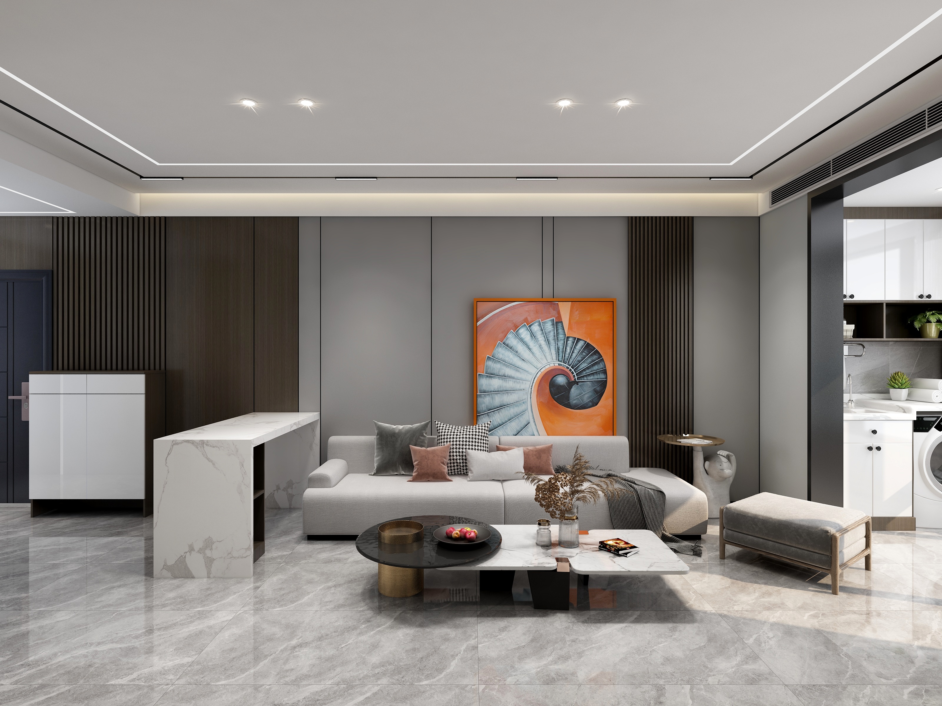 李青越-加州水郡三房-现代简约装修效果图