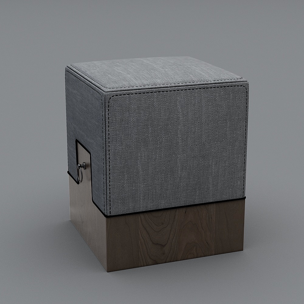 新中式茶室-1-凳子3D模型