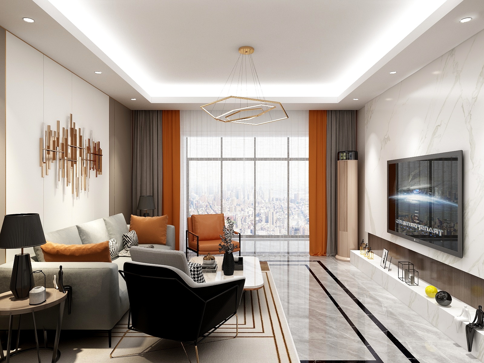 一品设计YP-118m²现代轻奢装修效果图