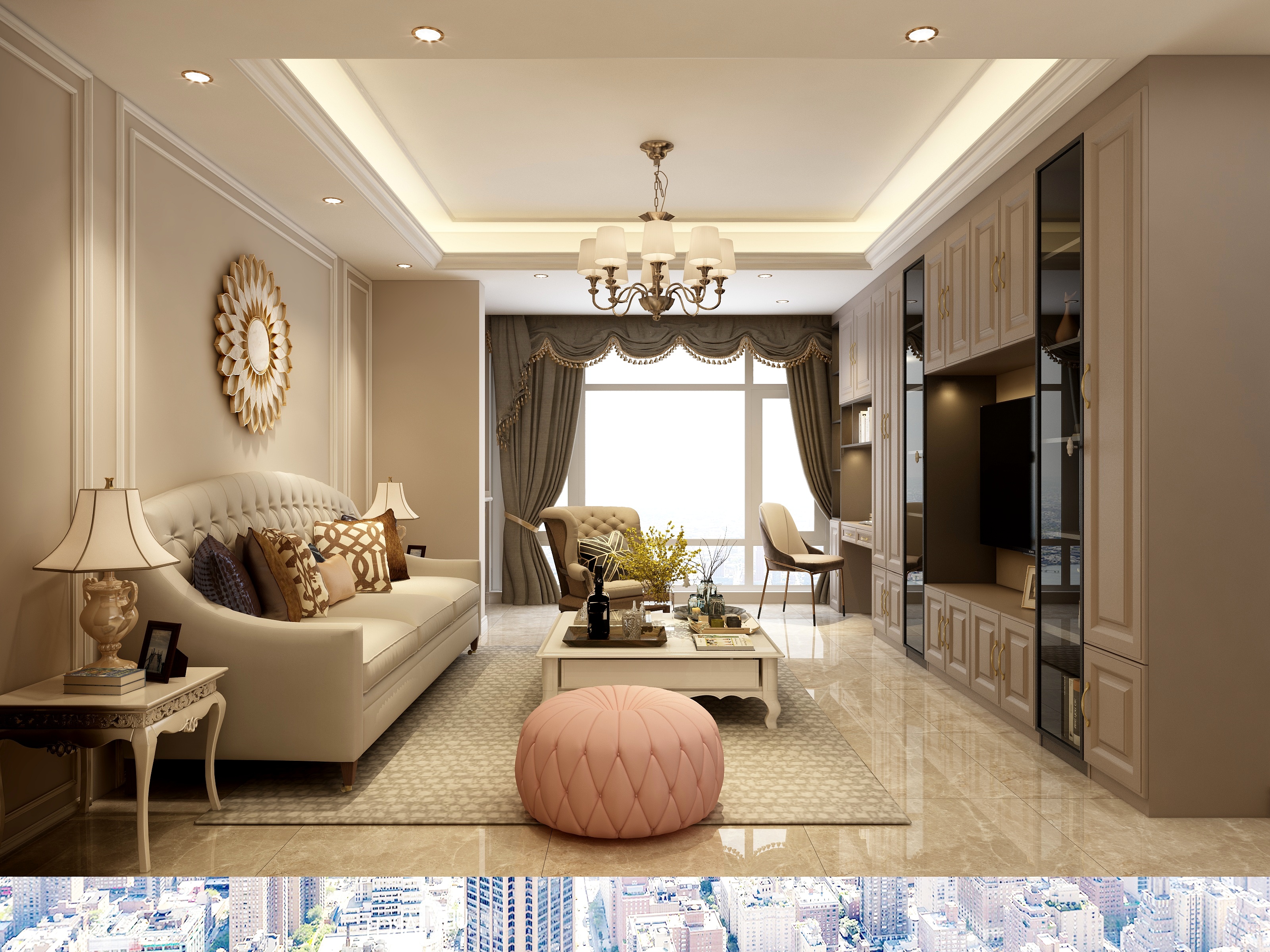 哈曼妮设计工作室-荷韵佳苑现代美式-装修设计方案