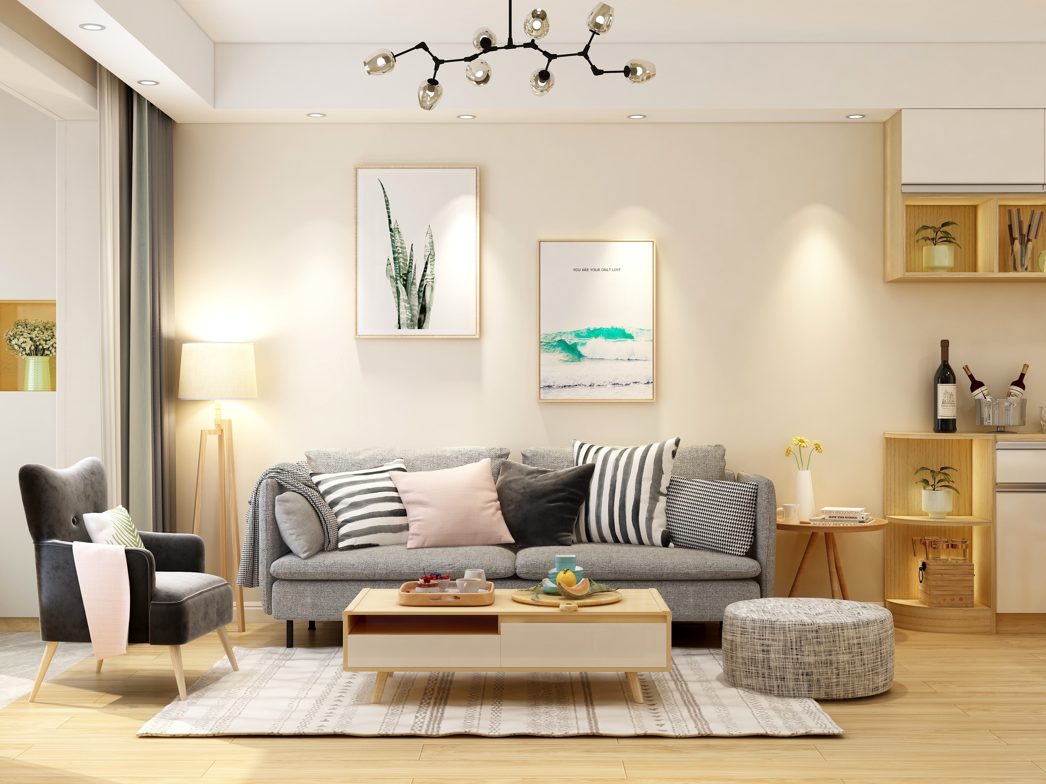 王思力-三居镇江-绿地启航社-北欧风装修效果图