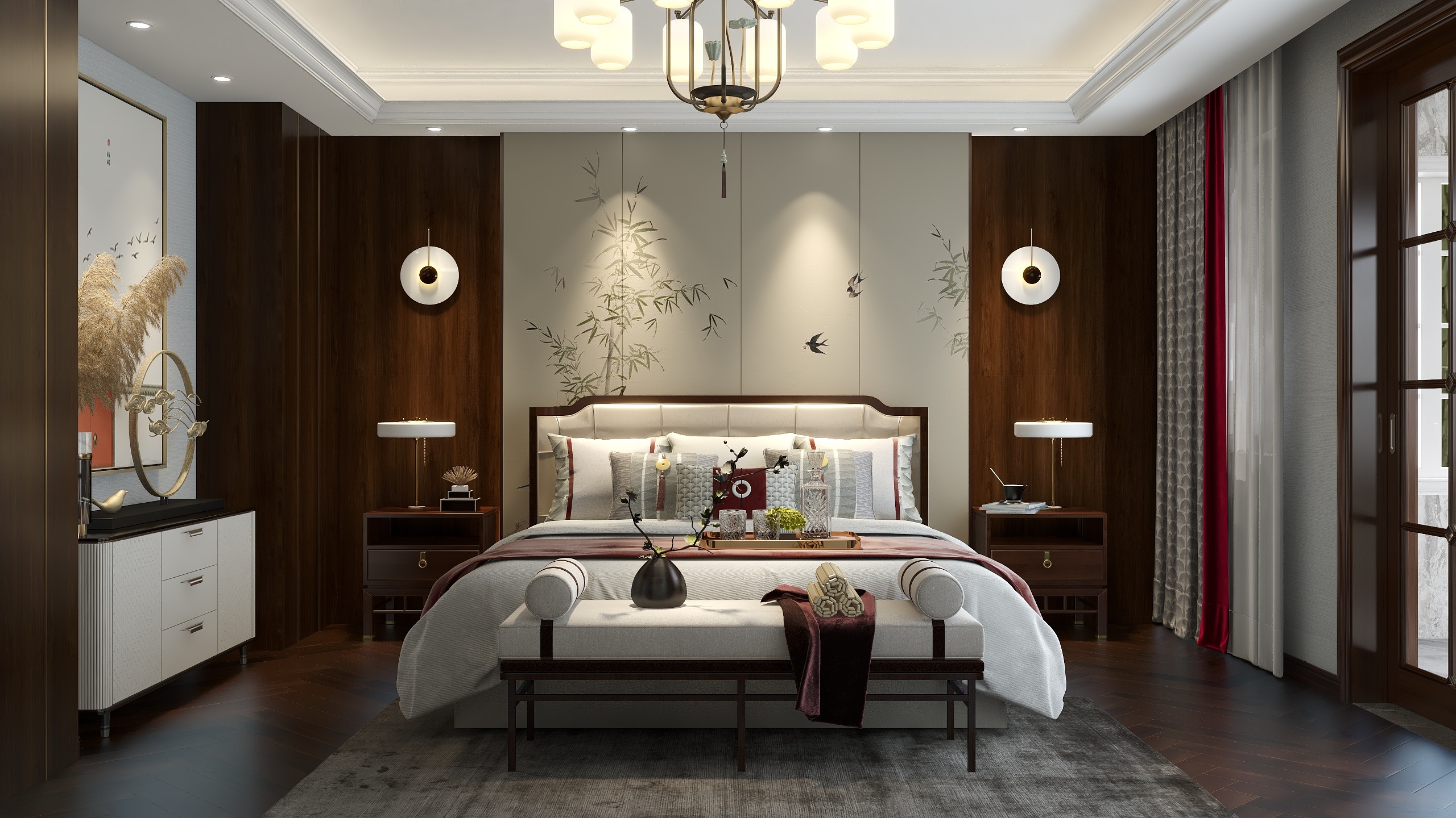 卓翌-长岛木作原始方案-主卧-装修设计方案