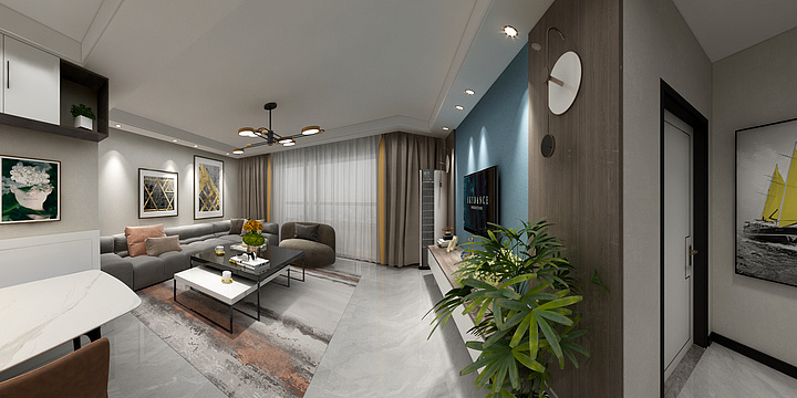 豫天嘉恒丶方寸之间-荷塘月色王志强5#2-601现代简约-装修设计方案