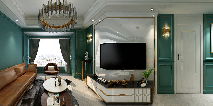 曹孝逸-美式轻奢客餐厅-装修设计方案