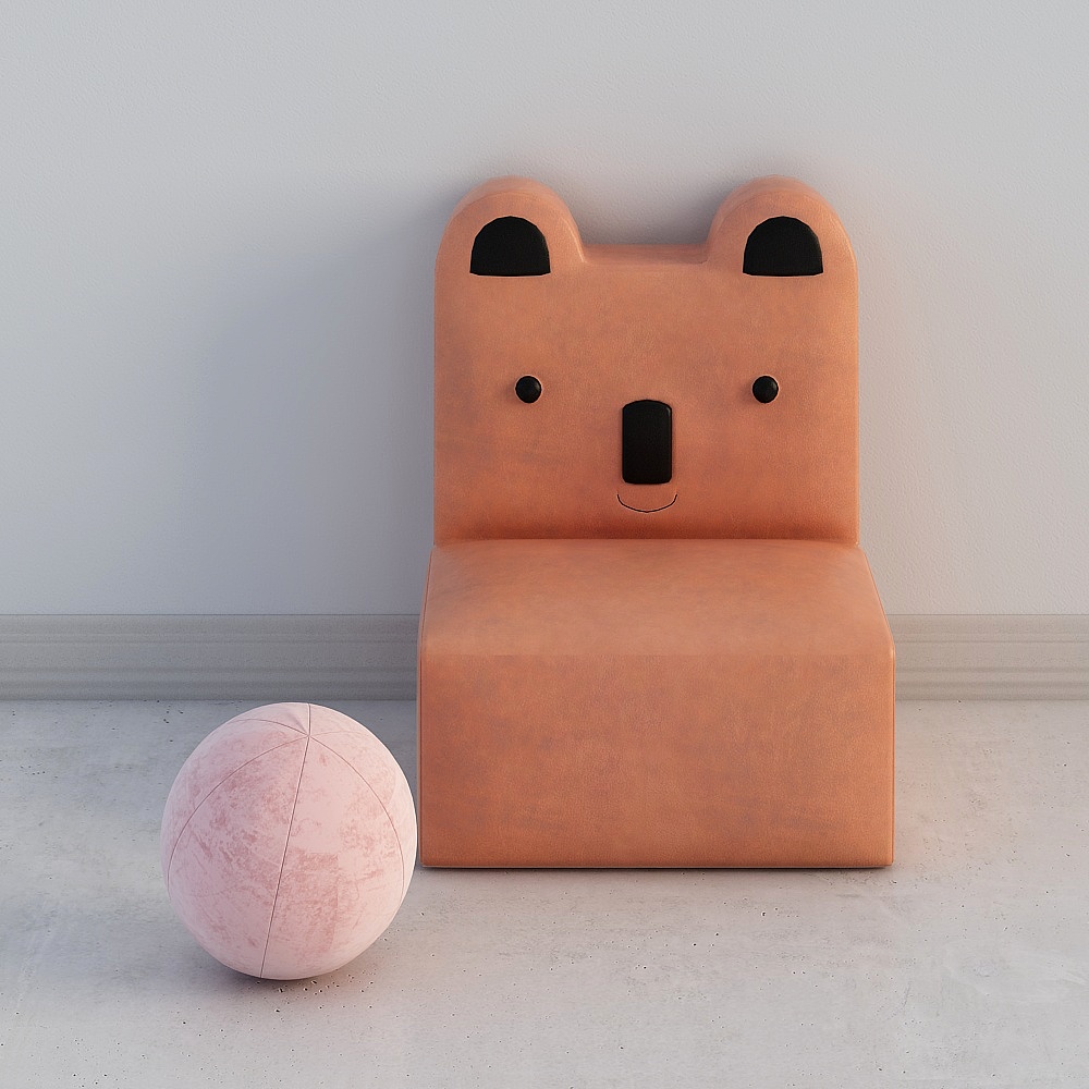 儿童动物沙发+小球-13D模型