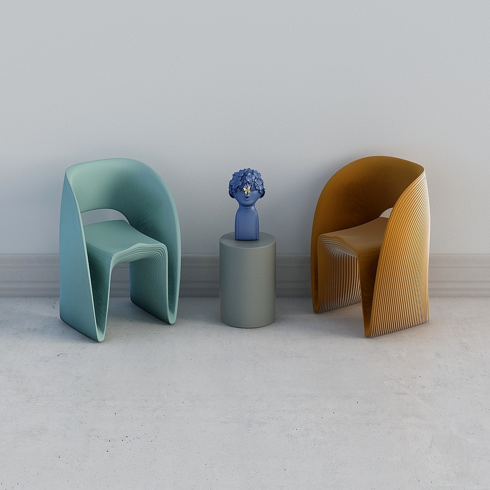 现代沙发椅-沙发茶几组合3D模型