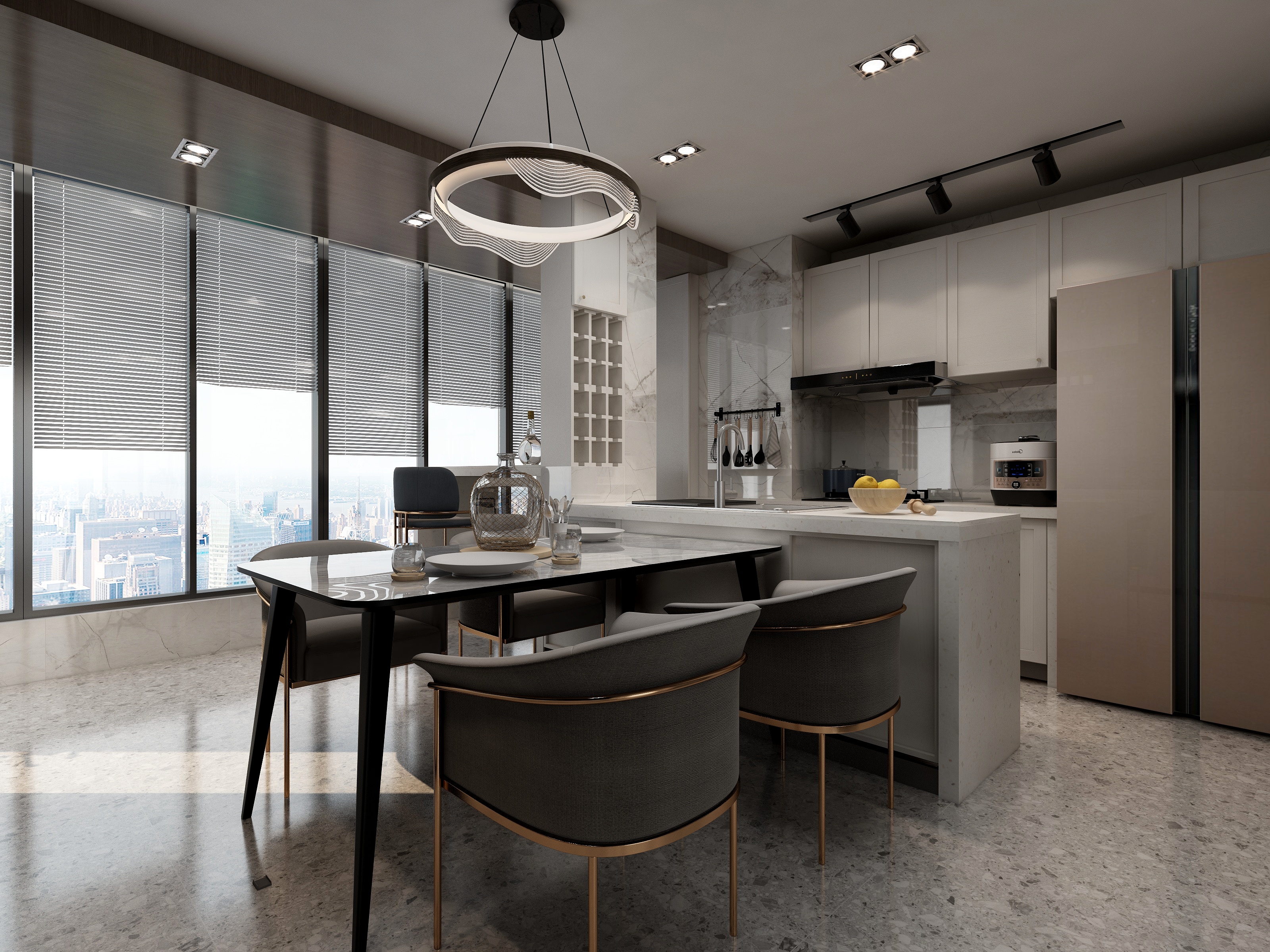 宇设计_YUDS-《星云阁》117平米现代轻奢平层-装修设计方案