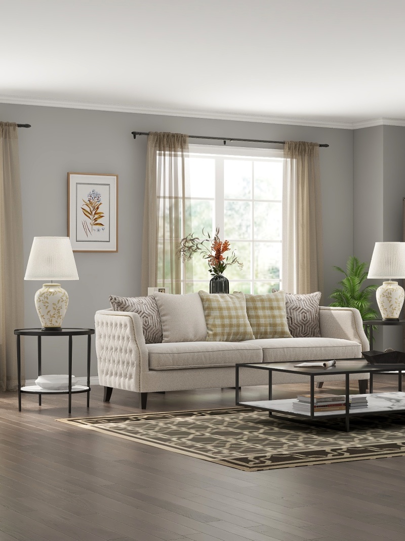 Contemporary Scandinavian Living Room with Nature Touch