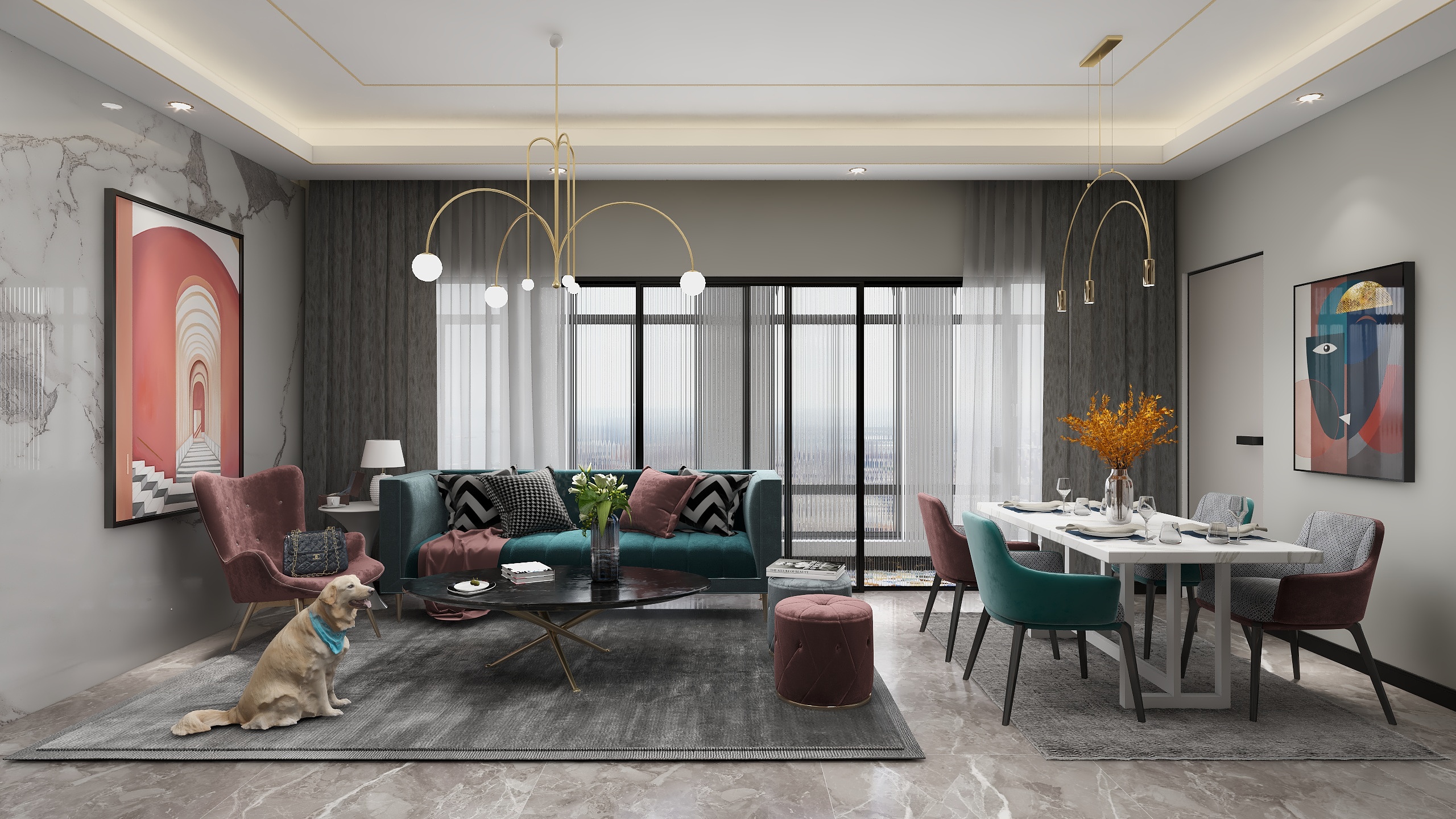 艾文丨设计师-瑞和园113㎡B户型3室0厅1卫1厨装修效果图