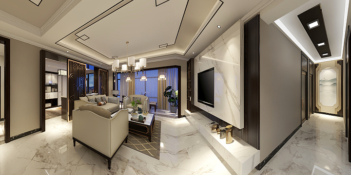 装饰设计李晓刚-轻奢华新中式四房-装修设计方案