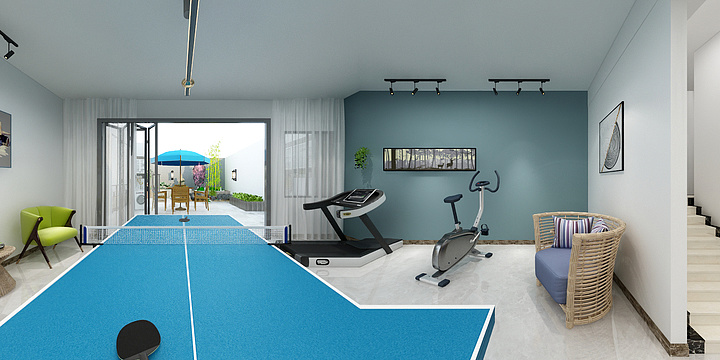 Sandm-岭南林语周总雅居——负一楼全景图-装修设计方案