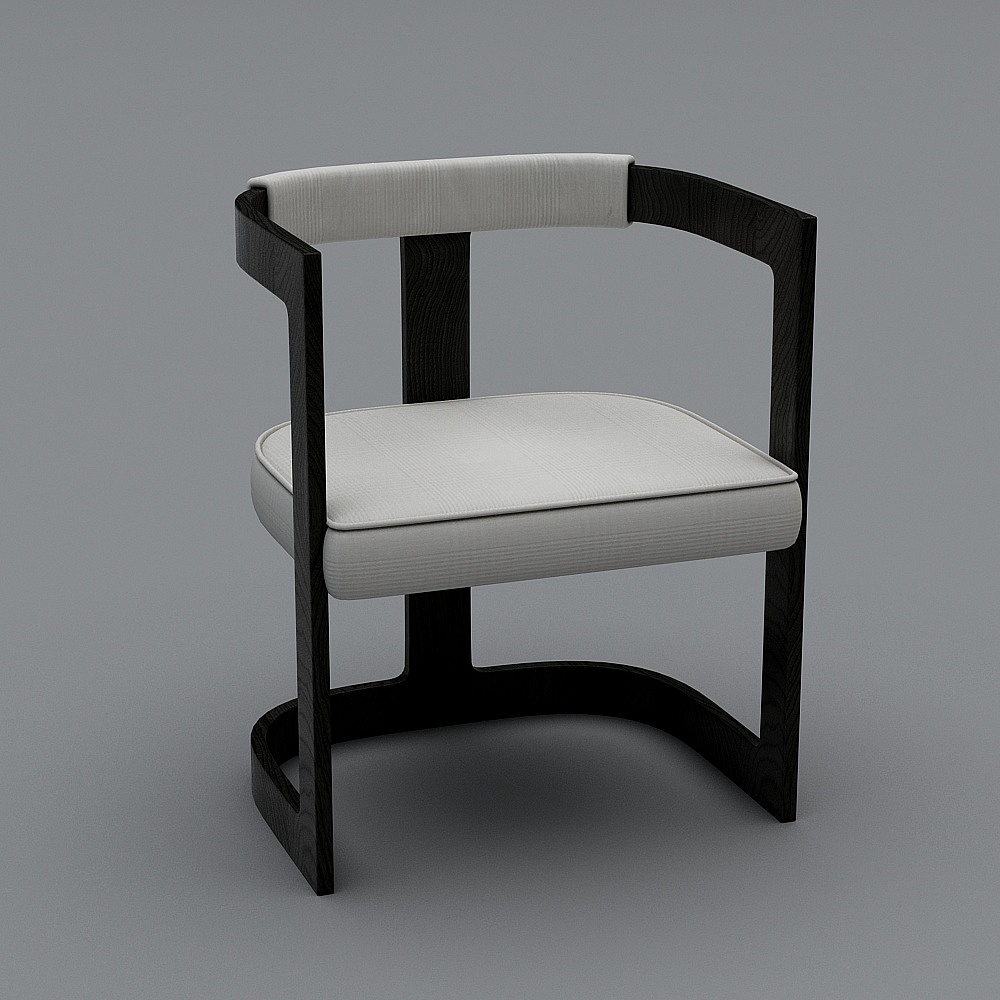 库玛设计 现代轻奢书房-椅子3D模型